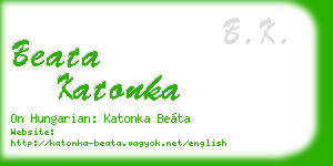 beata katonka business card