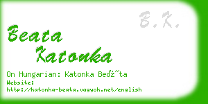 beata katonka business card